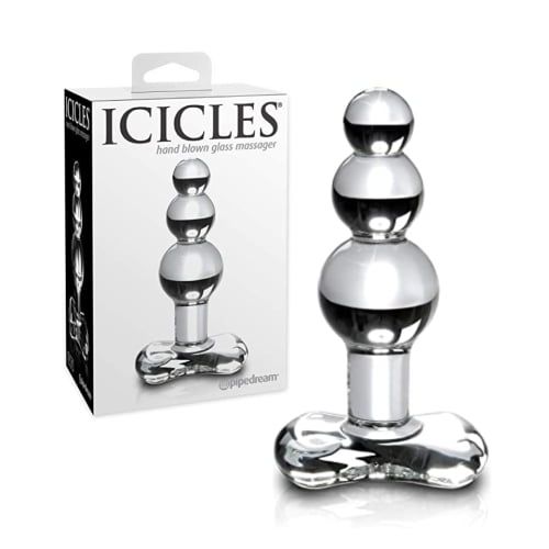 Icicles No 47 Beaded Glass Butt Plug With T-Bar Base
