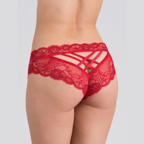 Lovehoney Red Lace Crotchless Criss-Cross Back Panties